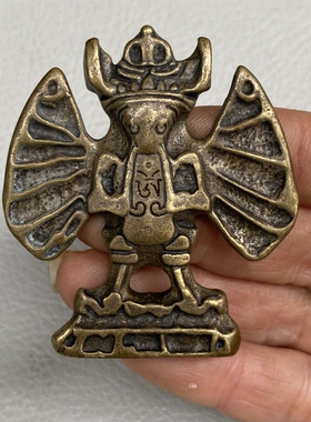 仿古新款藏式藏传黄铜大鹏鸟挂件吊坠藏区民族风项链民族特色挂件