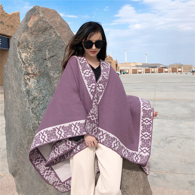 民族披肩西藏青海旅游斗篷加厚围巾空调披巾女春夏云南旅游纪念品