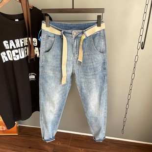 九分牛仔裤 超薄浅色黑色宽松锥形收脚萝卜裤 男 2025夏季 简约百搭