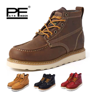 pf马丁靴男女靴子高帮大黄靴PF真皮复古潮流户外工装靴固特异皮鞋