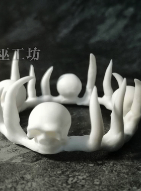 女巫工坊 BJD娃娃怪高Holala小布暗黑哥特獠牙骷髅皇冠头饰发饰