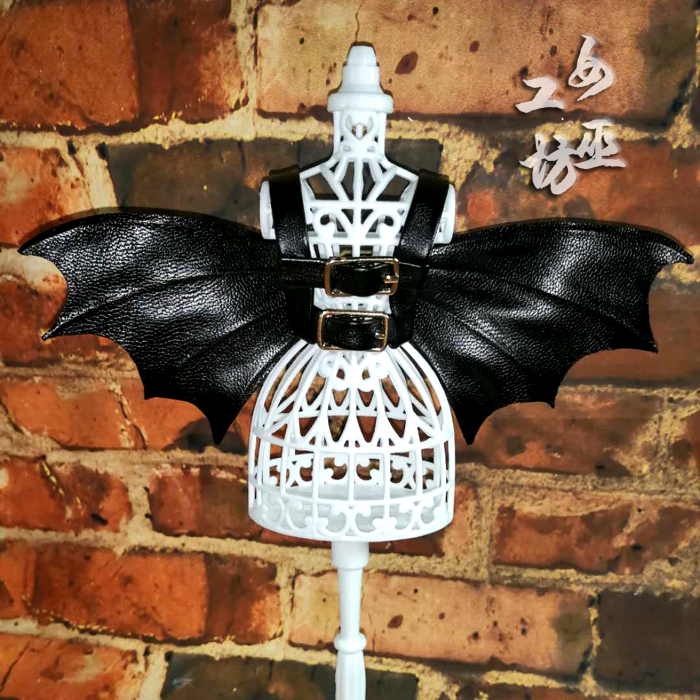 女巫工坊 BJD娃娃Holala小布暗黑哥特吸血鬼恶魔翅膀小背心