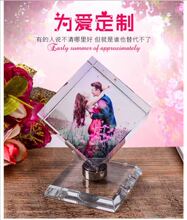 照片水晶魔方摆台来图做情侣宝宝创意礼品礼物