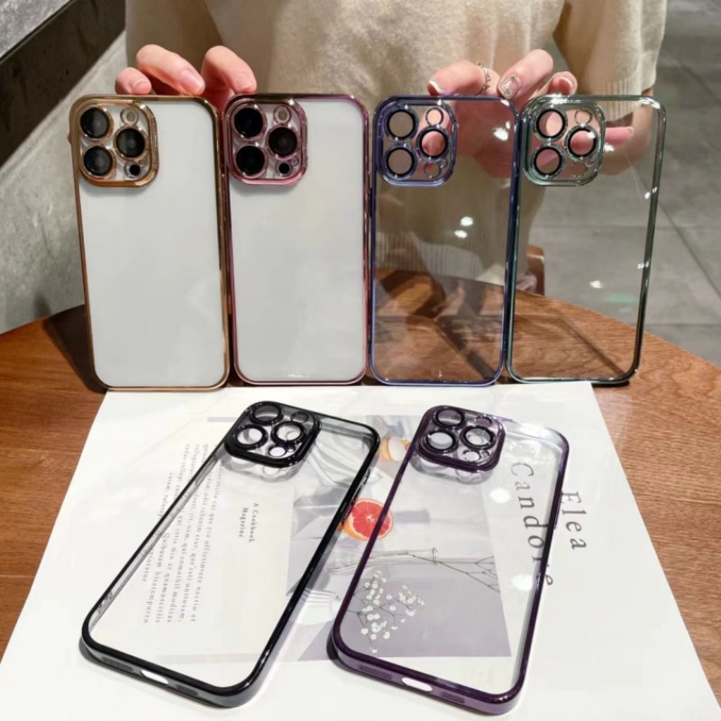 适用苹果15PC电镀精孔手机壳