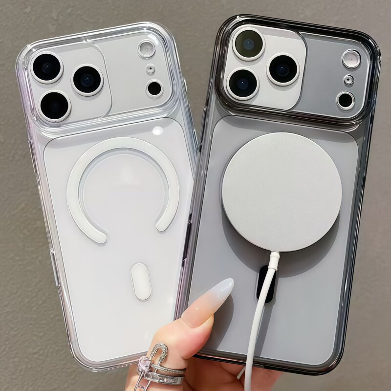 适用苹果17ProMax 17Air 水晶磁吸壳15Pro 2.0加厚亚克力14Pro新款16Pro硬壳iPhone15高清透明手机壳保护套