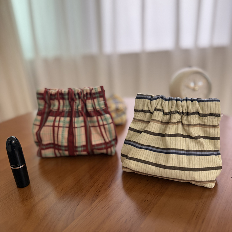 和风弹片收纳袋小号随身小布袋