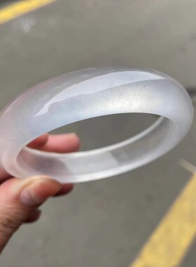 高冰冰透白月光水沫玉手镯女款轻奢冰种石英岩白冰玉石手镯子送礼