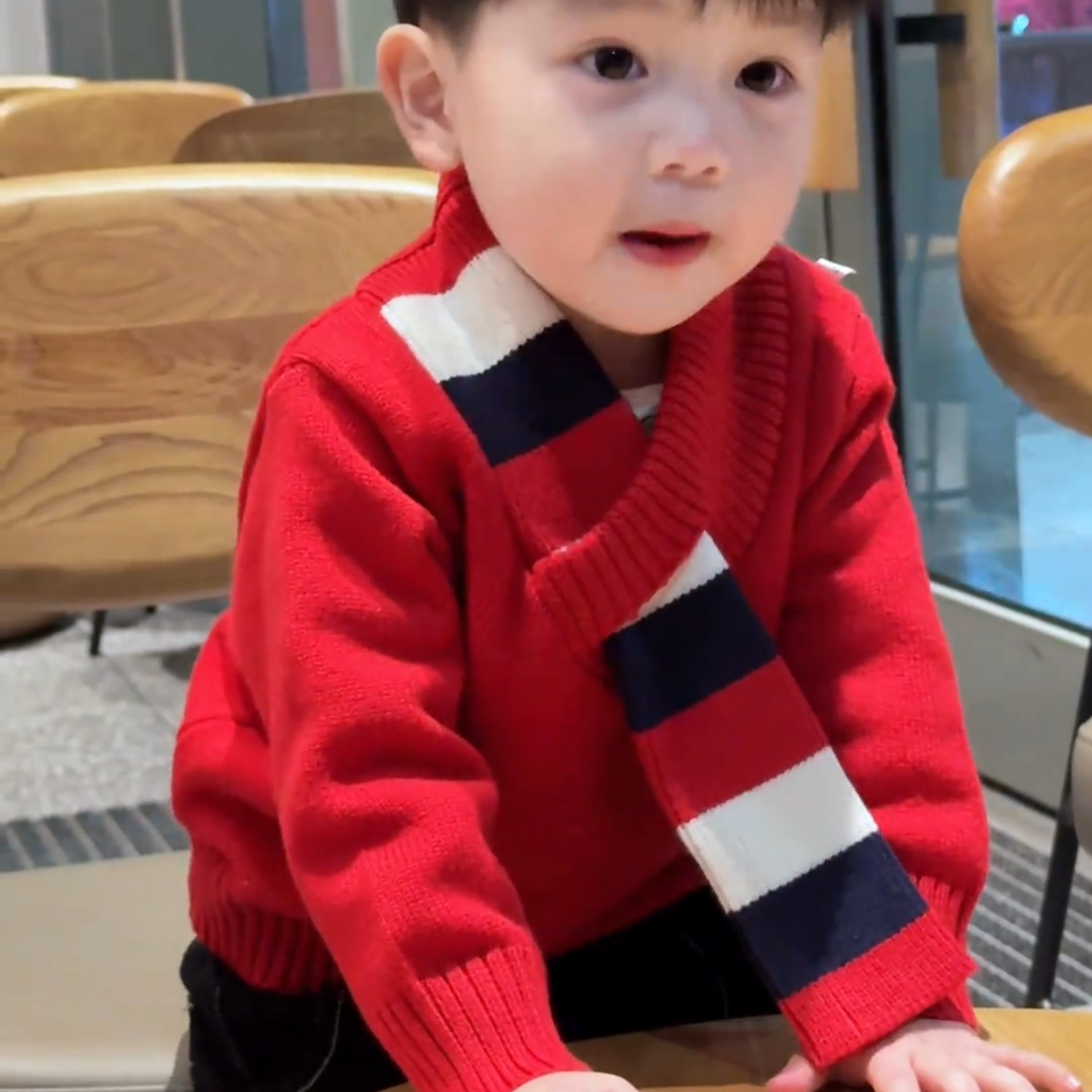 2026冬季新款除夕新年红色马年V领套头毛衣男童休闲宽松针织衫潮,童装/婴儿装/亲子装,毛衣/针织衫,淘宝优惠券,粉丝福利购,淘宝优惠卷