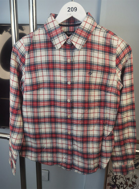 现货RTW福袋各种格子长袖衬衣集合学院风女式全棉衬衫TSWC33303