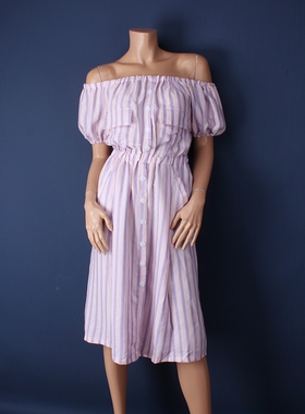 福袋现货夏款女式小清新条纹收腰连衣裙均码6号袋