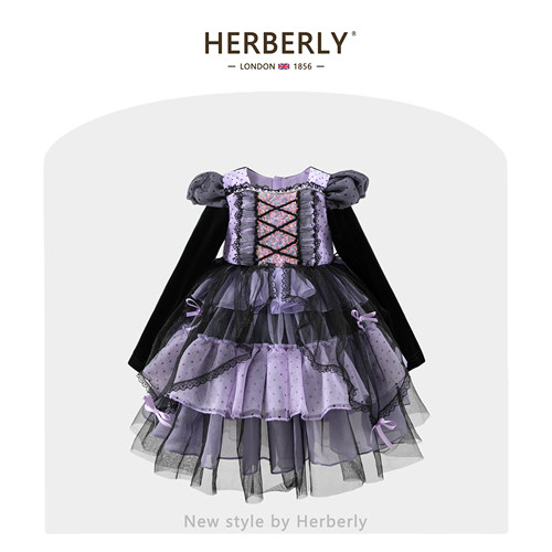 赫柏莉HERBERRY女童库洛米公主裙秋冬高端小女孩洛丽塔蓬蓬连衣裙