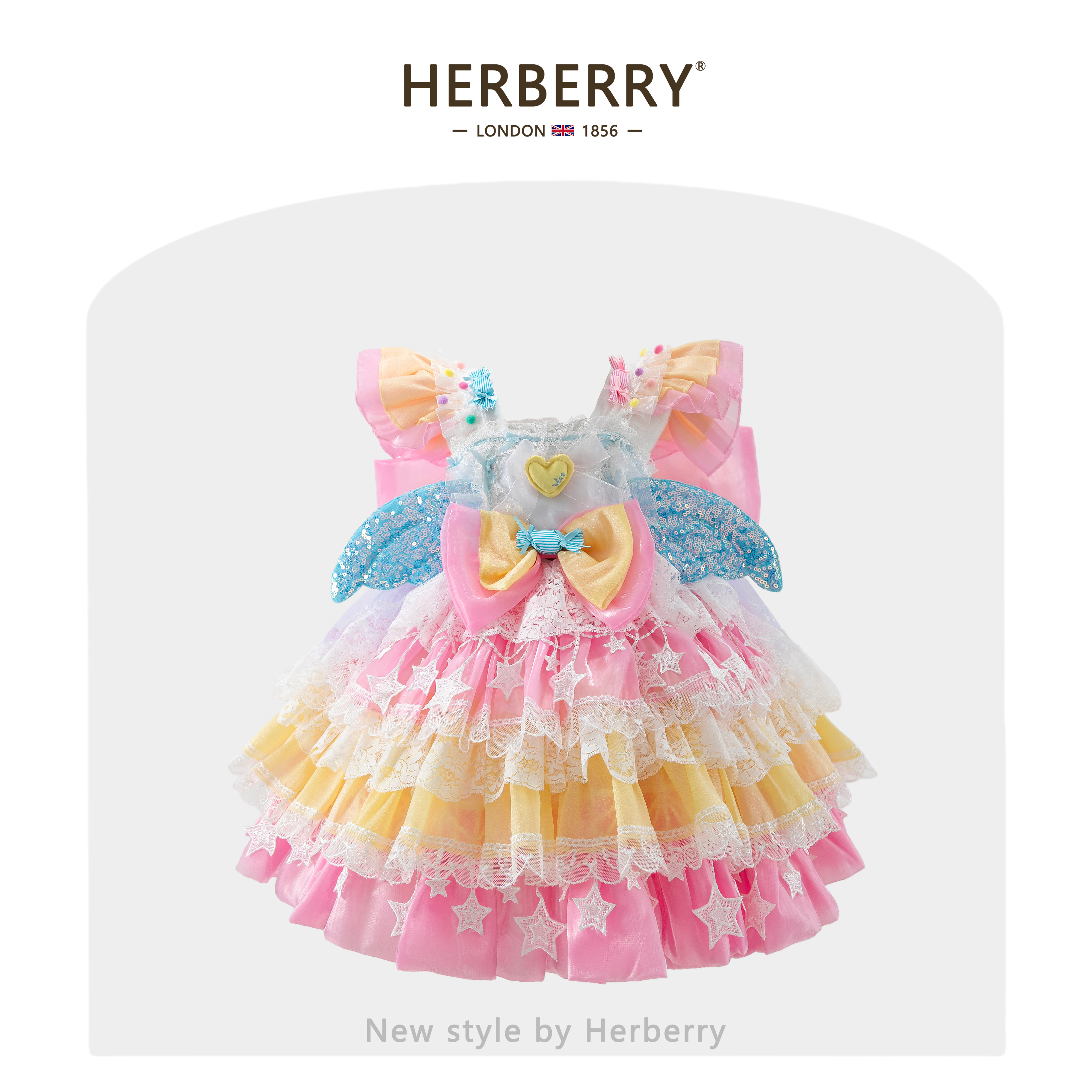 赫柏莉HERBERRY女童爱心萌可公主裙夏季六一儿童洛丽塔礼服蓬蓬裙图片