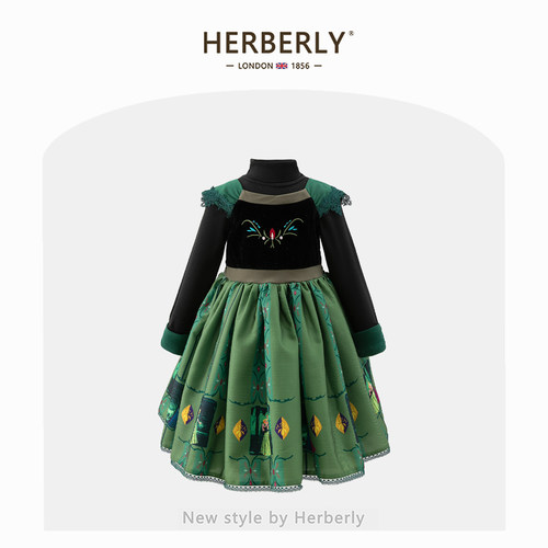 赫柏莉HERBERRY女童安娜公主裙秋冬高定小女孩生日礼服连衣裙套装