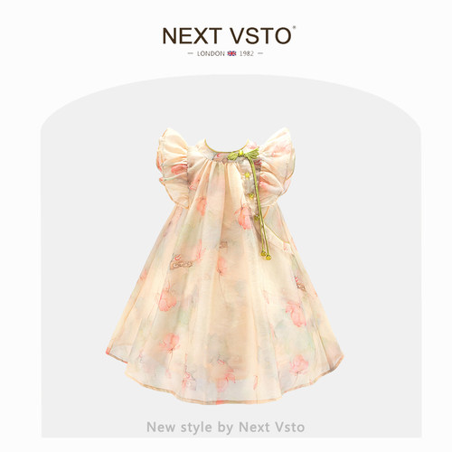 NEXTVSTO女童连衣裙新中式夏季