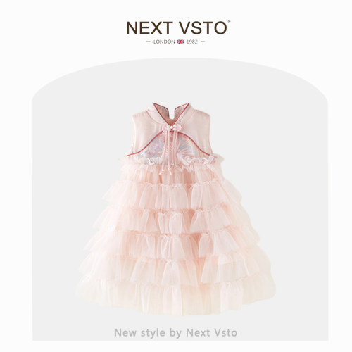 NEXTVSTO女童连衣裙网纱夏季