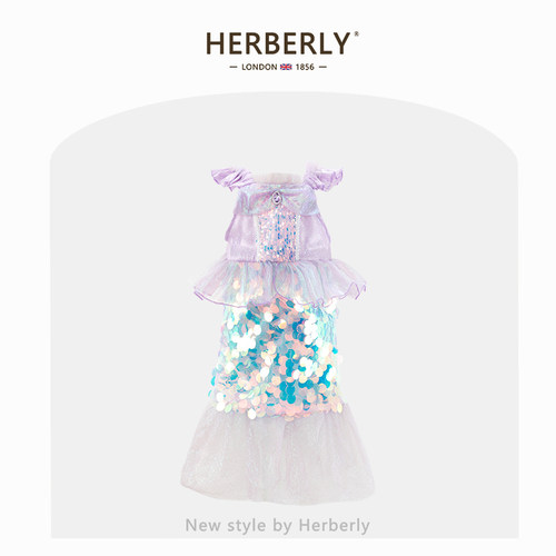 赫柏莉HERBERRY女童美人鱼公主裙夏季新款小女孩吊带彩色人鱼尾裙