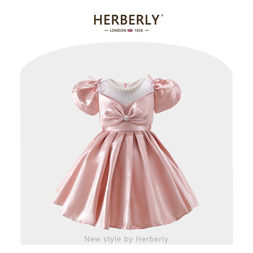 赫柏莉HERBERRY女童钢琴演出礼服裙子夏季高端周岁宝宝生日公主裙