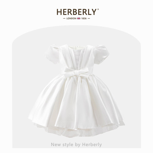 赫柏莉HERBERRY女童蓬蓬公主裙夏装高端女宝宝周岁生日礼服连衣裙