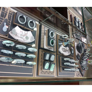 珠宝玉器展示道具翡翠展示架玉石文玩托盘手串底座套装高档复古风