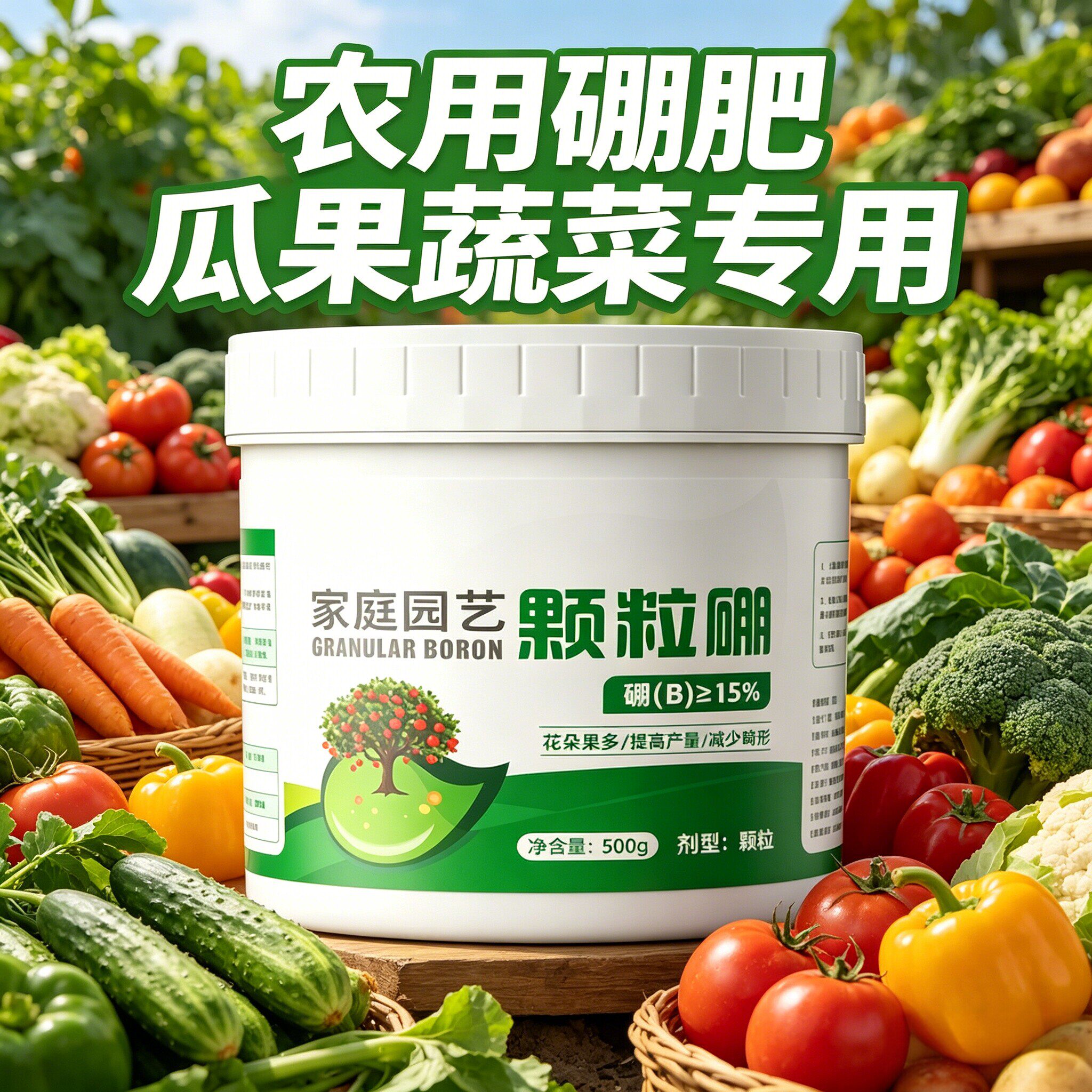 硼肥瓜果蔬菜专用农用番茄颗粒硼肥料种菜韭菜黄瓜西红柿缓释肥