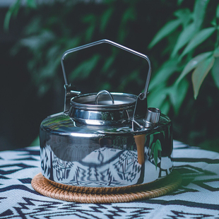 火枫新品原野不锈钢水壶户外野营锅 公园党BC复古露营装备咖啡壶