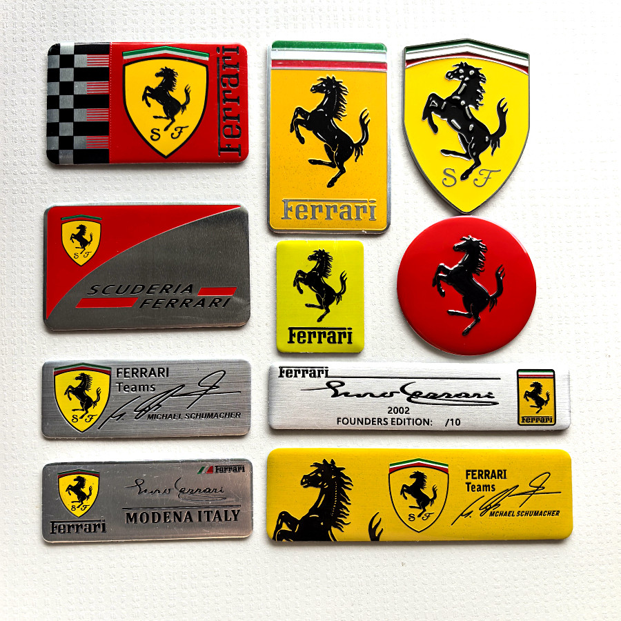 适用于改装贴标合金标法拉利长条 长方形设计师签名名牌标FERRARI