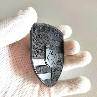 适用于保时捷卡宴macan帕拉梅拉车头标718 911机盖标车前标改装