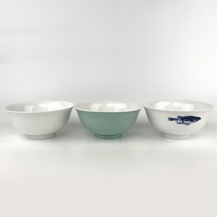 不仁斋薛继业水墨青花鱼+豆青釉大面碗海碗吃播中式