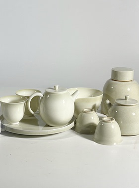 不仁斋鉴选手拉坯仿柴窑茶具茶壶茶杯公道杯