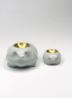 不仁斋外观专利 薛继业 惜墨如金蛤蟆笔舔 汝窑陶胎青釉 本金墨池