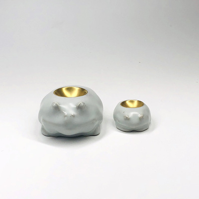 不仁斋外观专利 薛继业 惜墨如金蛤蟆笔舔 汝窑陶胎青釉 本金墨池