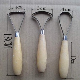 3件带齿刮刀 泥塑修胚刀雕塑模型工具 精雕工业硬油泥表面处理刀
