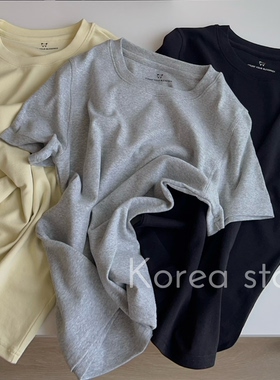 高品质 韩国one 夏季新款内领字印花软糯舒适圆领显瘦短袖T恤女