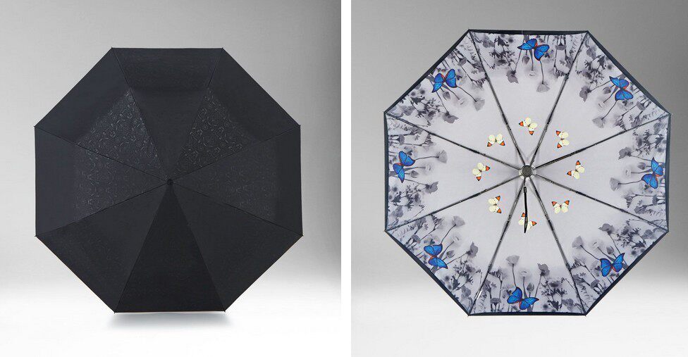 德国Kobold/酷波德女士三折双层伞布防晒遮阳伞小黑伞防UV晴雨伞