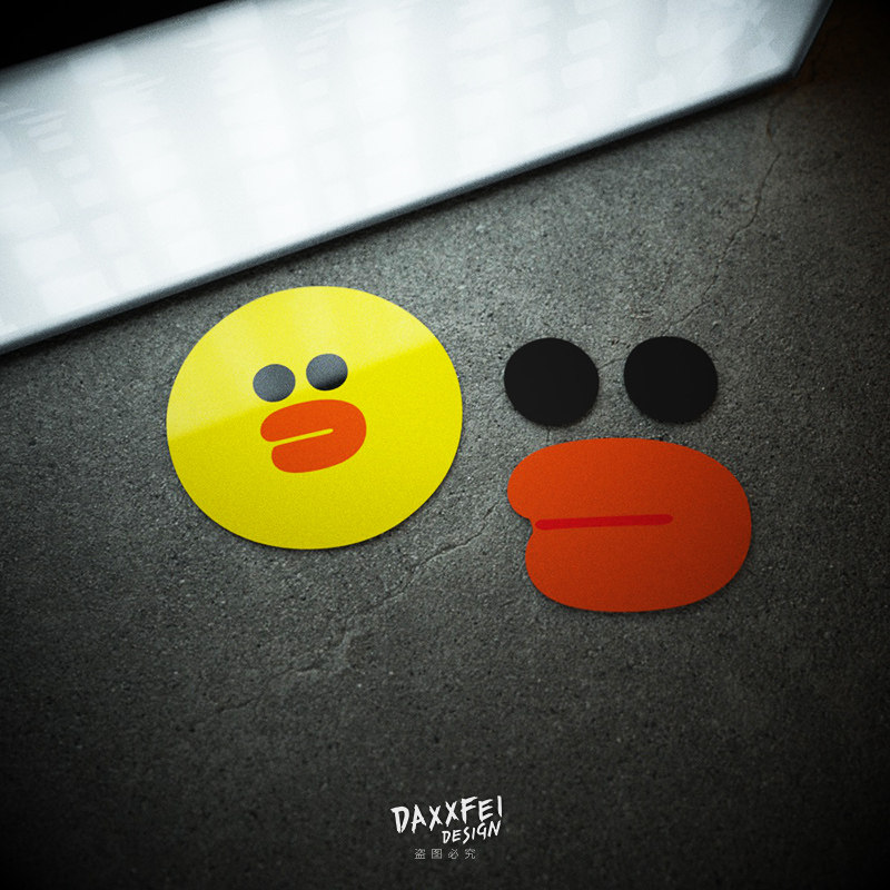 大飞车贴 网红可爱卡通 莎莉小鸡 表情车身摩托车趣味饭反光贴纸