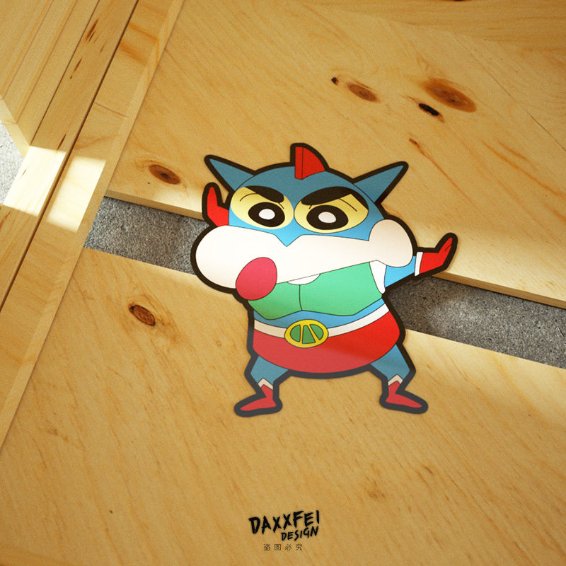 大飞车贴 蜡笔小新贴纸小牛电动车贴花cosplay动感超人 动感光波