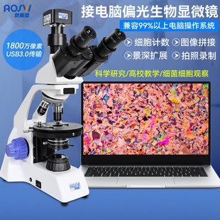 接电脑偏光显微镜细胞观察检测拍照测量录像细胞计数 奥斯微AOSVI