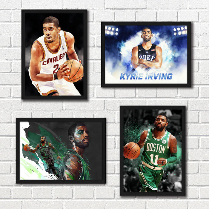 凯里欧文相框装饰画Kyrie Irving德鲁大叔独行侠NBA控球大师墙画