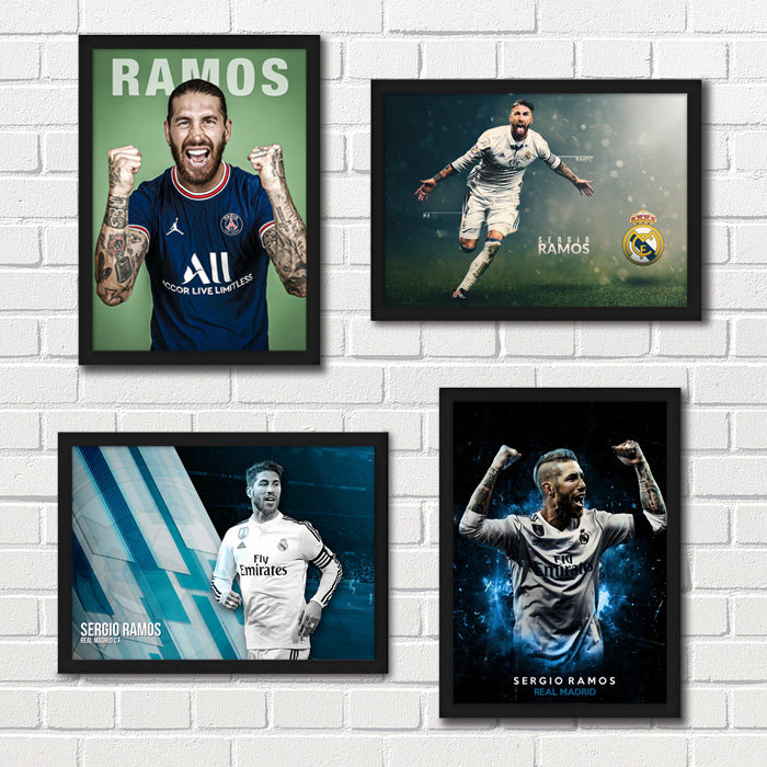 拉莫斯海报挂画 Sergio Ramos 皇马水爷球迷客厅宿舍高清装饰画