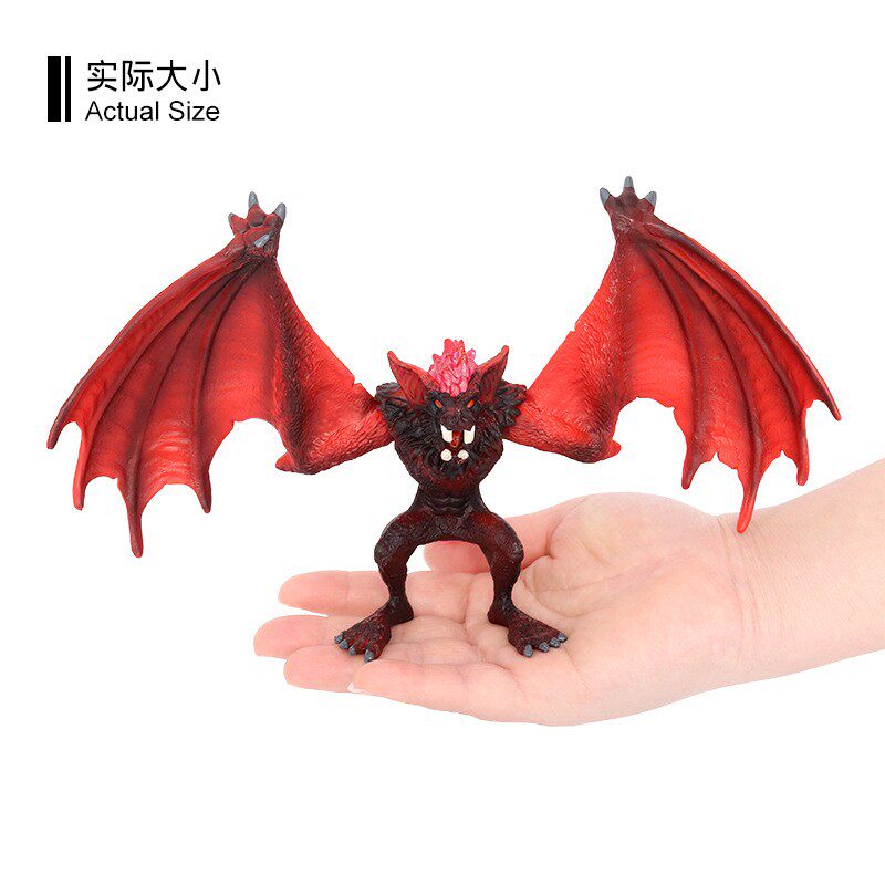 仿真蝙蝠精模型 实心魔兽动物吸血蝙蝠魔兽儿童认知科普玩具摆件