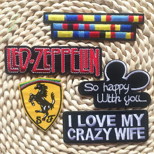 贴布贴花补丁贴装饰贴徽章胸章法拉利马儿LEDZEPPELIN刺绣love