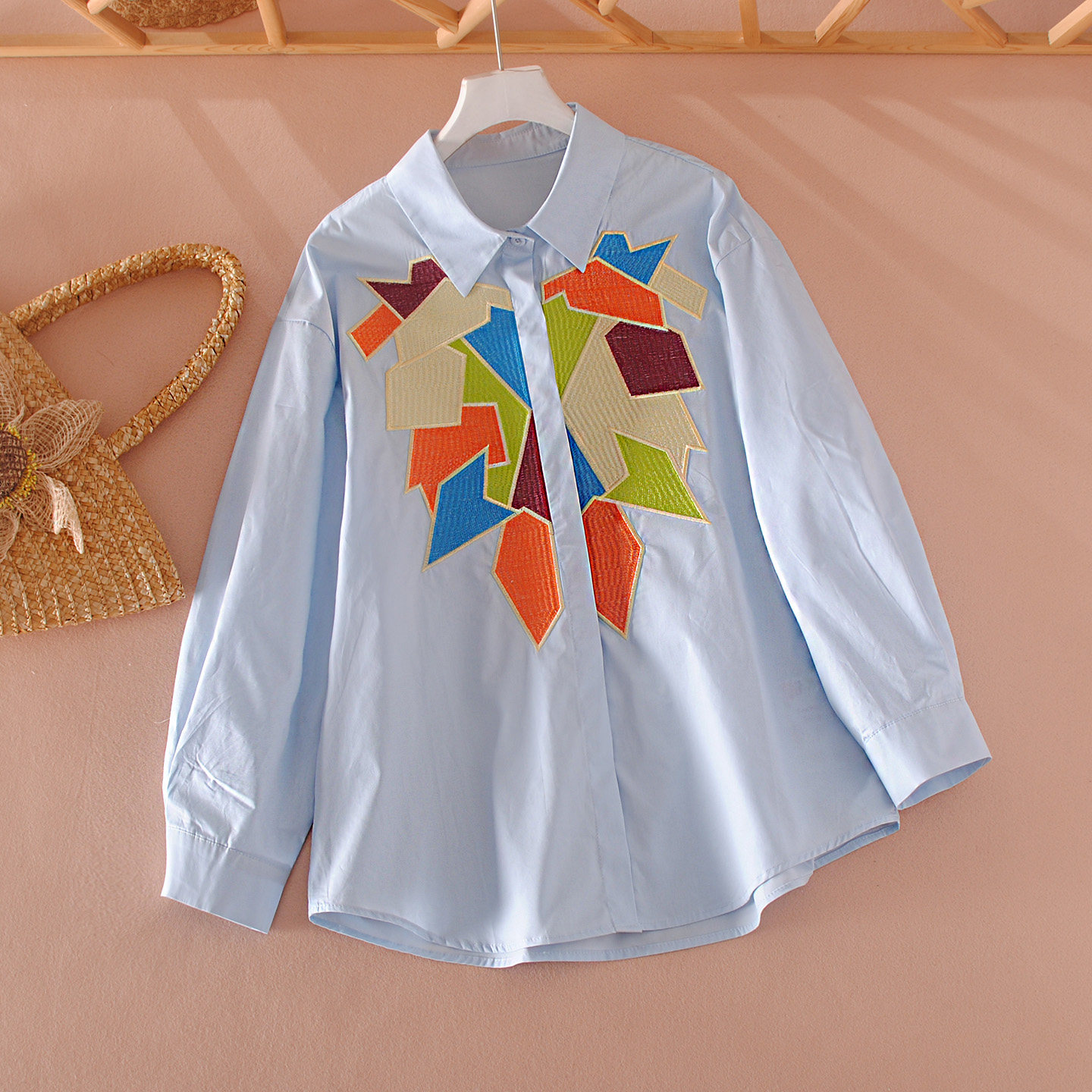 复古文艺翻领高级感纯棉轻奢上衣重工刺绣花宽松显瘦洋气衬衣衫女,女装/女士精品,衬衫,淘宝优惠券,粉丝福利购,淘宝优惠卷