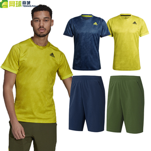 GU0762 GQ2220 t恤速干运动短裤 Adidas阿迪达斯网球服男23澳网短袖