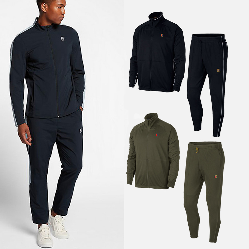 Nike耐克网球服衣套装男2024年秋季美网梭织外套长袖长裤运动套装