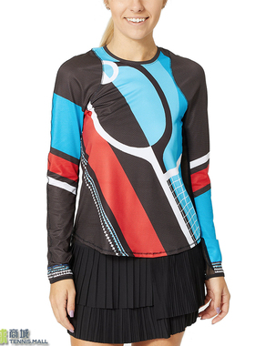 欧美版现货Lucky in Love女士网球服圆领修身长袖CT785-G93001 R