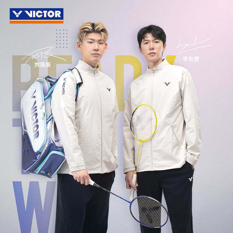 威克多VICTOR胜利羽毛球服春秋男女款大赛系列梭织运动外套55600