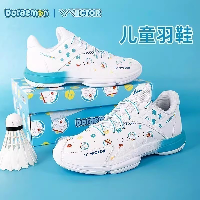 VICTOR威克多胜利羽毛球鞋哆啦A梦联名系列儿童防滑运动鞋P-DRMJR