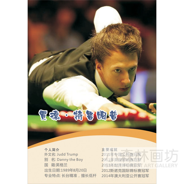 特鲁姆普台球厅装饰桌球室墙壁挂画活动室明星海报会所俱乐部酒吧