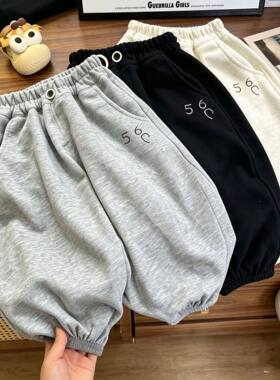 儿童秋季宽松松紧腰休闲运动裤子