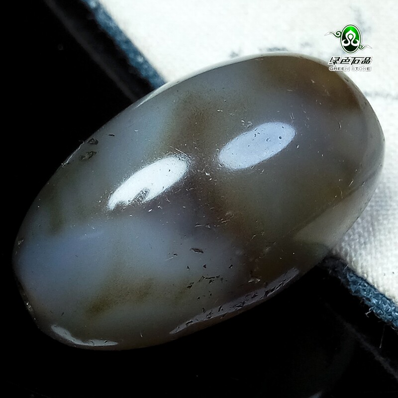 实物拍照wp1432 不还价 清代大粒西藏青灰色老玛瑙橄榄散珠
